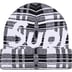 Supreme Big Logo Beanie - White Plaid (front)