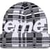 Supreme Big Logo Beanie - White Plaid (front)