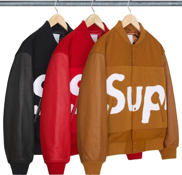 Supreme Big Logo Chenille Varsity Jacket - Product Image