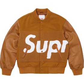 Supreme Big Logo Chenille Varsity Jacket Mustard