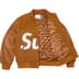 Supreme Big Logo Chenille Varsity Jacket - Mustard (front)
