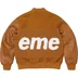 Supreme Big Logo Chenille Varsity Jacket - Mustard (front)