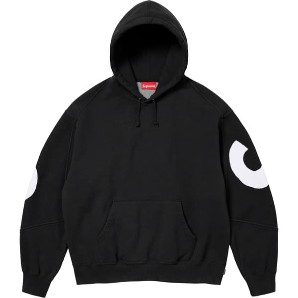 Supreme Big Logo Jacquard Hooded Sweatshirt - Black (front)