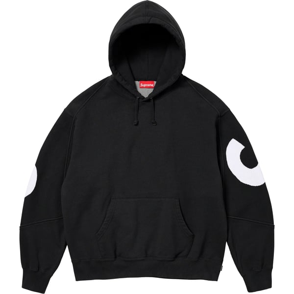 Supreme Big Logo Jacquard Hooded Sweatshirt - Black (front)