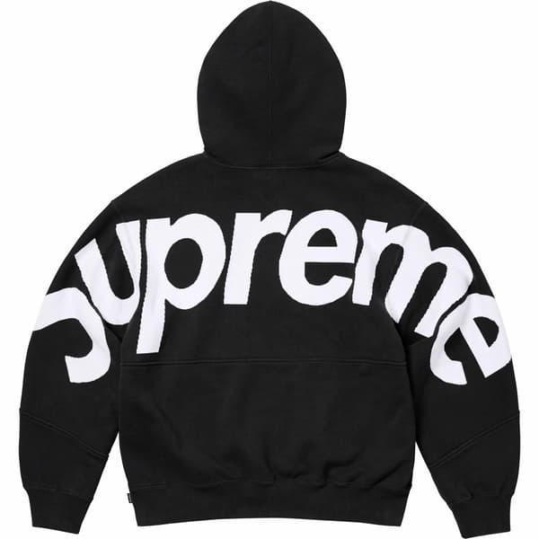 Supreme Big Logo Jacquard Hooded Sweatshirt - Black (front)