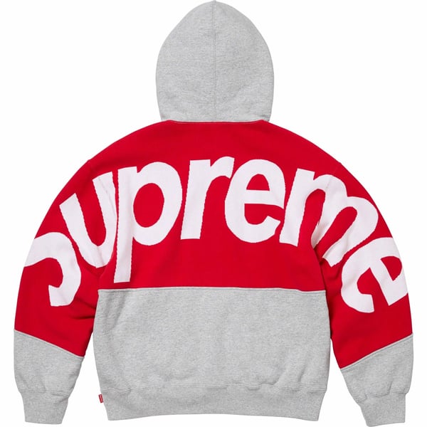 Supreme Big Logo Jacquard Hooded Sweatshirt - Heather Grey (front)