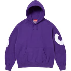 Supreme Big Logo Jacquard Hooded Sweatshirt Purple