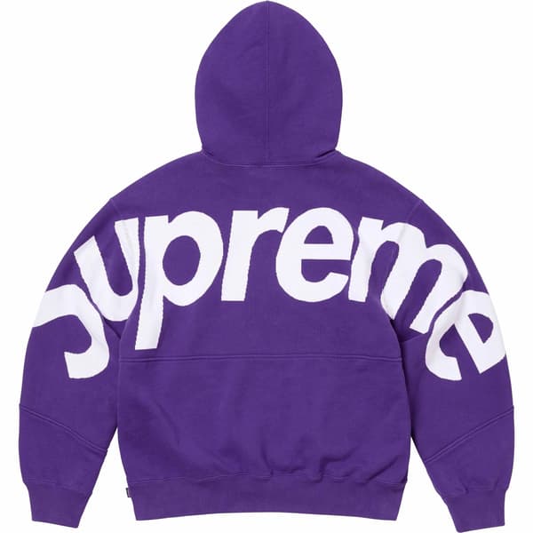 Supreme Big Logo Jacquard Hooded Sweatshirt - Purple (front)