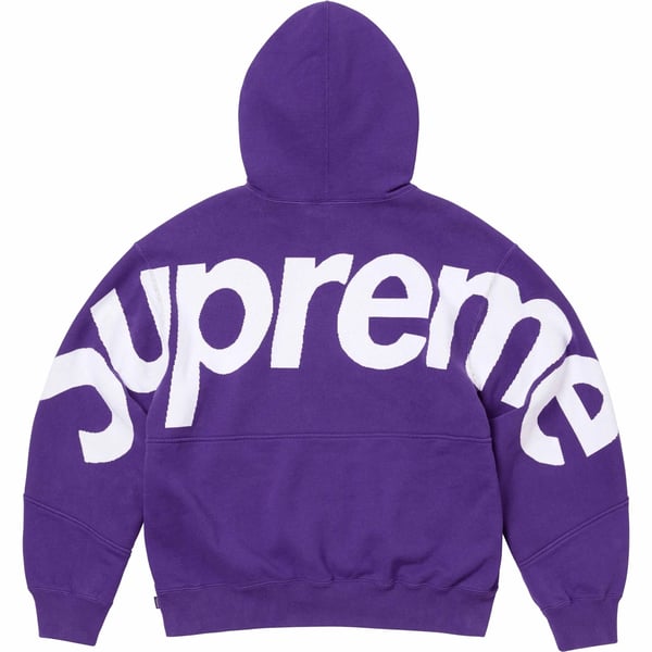 Supreme Big Logo Jacquard Hooded Sweatshirt - Purple (front)