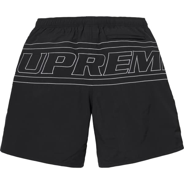 Supreme Big Logo Nylon Short - Black (front)