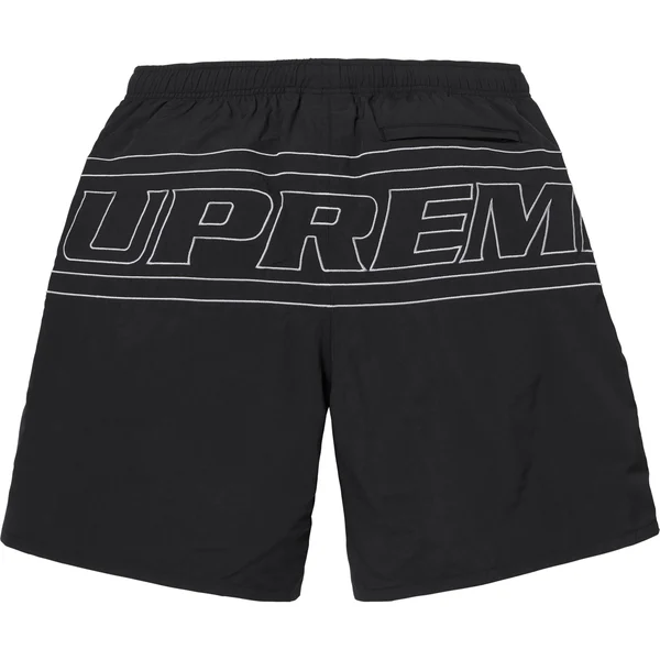 Supreme Big Logo Nylon Short - Black (front)