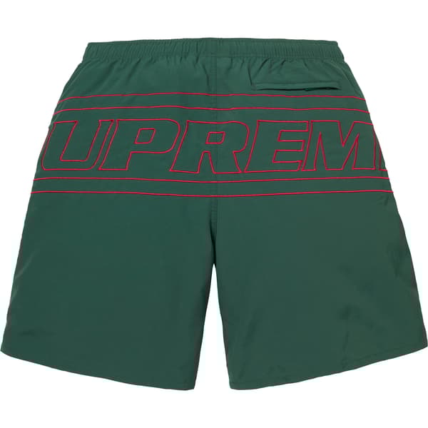 Supreme Big Logo Nylon Short - Dark Green (front)