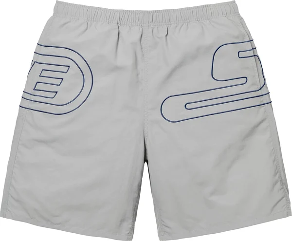Supreme Big Logo Nylon Short - Grey (front)