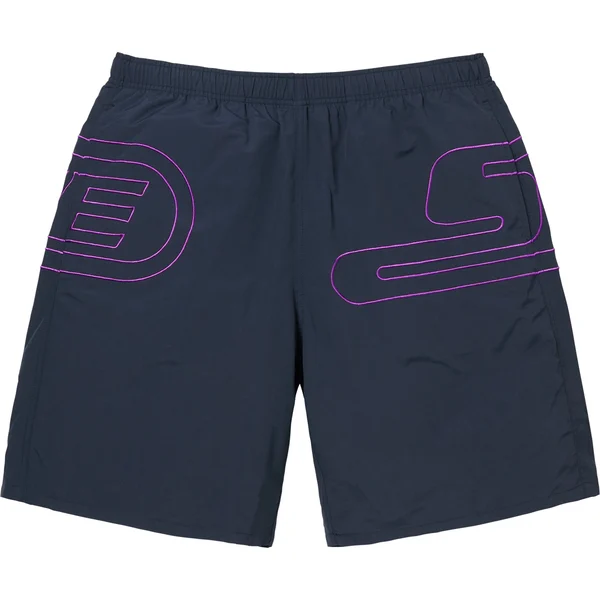 Supreme Big Logo Nylon Short - Navy (front)