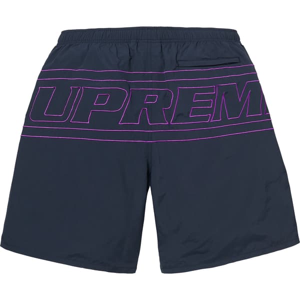 Supreme Big Logo Nylon Short - Navy (front)