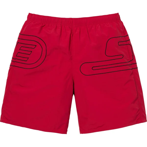 Supreme Big Logo Nylon Short - Red (front)
