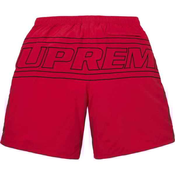 Supreme Big Logo Nylon Short - Red (front)