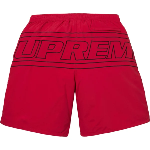 Supreme Big Logo Nylon Short - Red (front)