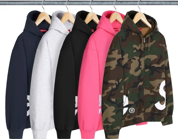 Supreme Big Logo Zip Up Hooded Sweatshirt - Product Image