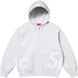 Supreme Big Logo Zip Up Hooded Sweatshirt - Ash Grey (front)
