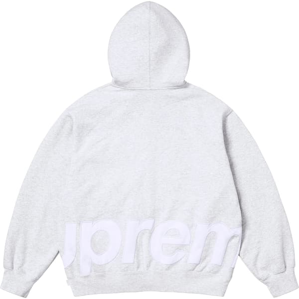 Supreme Big Logo Zip Up Hooded Sweatshirt - Ash Grey (front)
