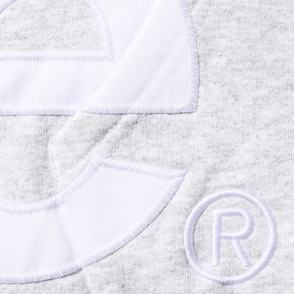 Supreme Big Logo Zip Up Hooded Sweatshirt - Ash Grey (front)