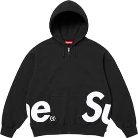 Supreme Big Logo Zip Up Hooded Sweatshirt Black