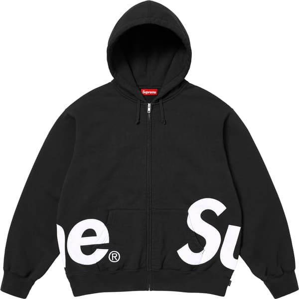 Supreme Big Logo Zip Up Hooded Sweatshirt - Black (front)