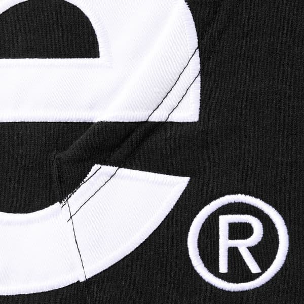 Supreme Big Logo Zip Up Hooded Sweatshirt - Black (front)