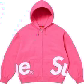 Supreme Big Logo Zip Up Hooded Sweatshirt Magenta