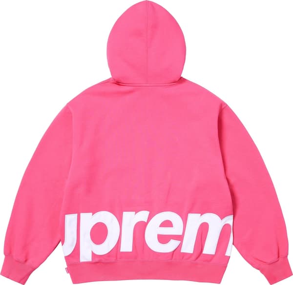 Supreme Big Logo Zip Up Hooded Sweatshirt - Magenta (front)