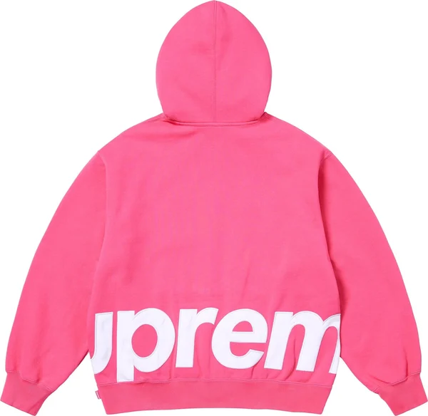 Supreme Big Logo Zip Up Hooded Sweatshirt - Magenta (front)