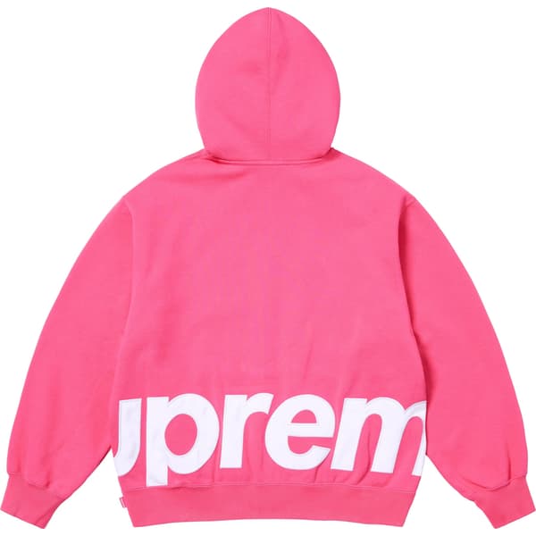 Supreme Big Logo Zip Up Hooded Sweatshirt - Magenta (front)