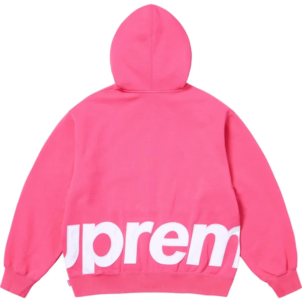 Supreme Big Logo Zip Up Hooded Sweatshirt - Magenta (front)