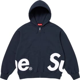 Supreme Big Logo Zip Up Hooded Sweatshirt Navy