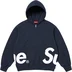Supreme Big Logo Zip Up Hooded Sweatshirt - Navy (front)