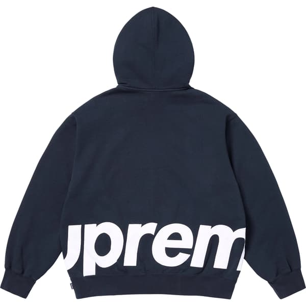 Supreme Big Logo Zip Up Hooded Sweatshirt - Navy (front)