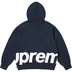 Supreme Big Logo Zip Up Hooded Sweatshirt - Navy (front)