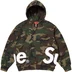 Supreme Big Logo Zip Up Hooded Sweatshirt - Woodland Camo (front)
