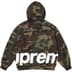 Supreme Big Logo Zip Up Hooded Sweatshirt - Woodland Camo (front)