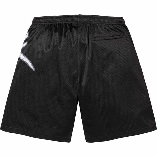 Supreme Big Script Mesh Short - Black (front)