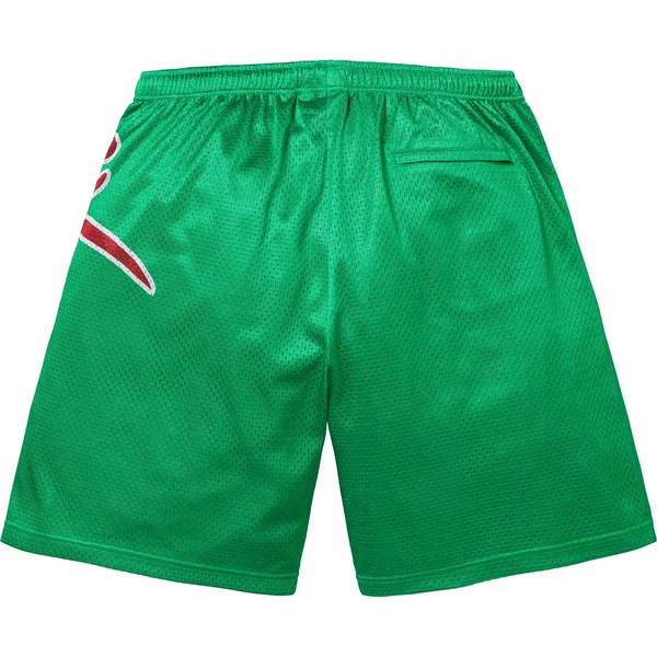 Supreme Big Script Mesh Short - Green (front)