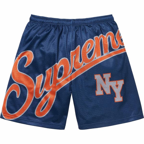 Supreme Big Script Mesh Short - Navy (front)