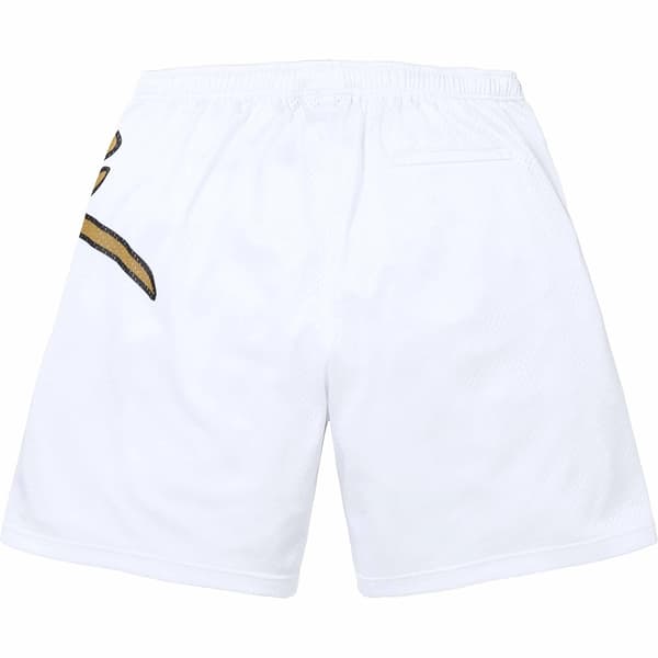 Supreme Big Script Mesh Short - White (front)