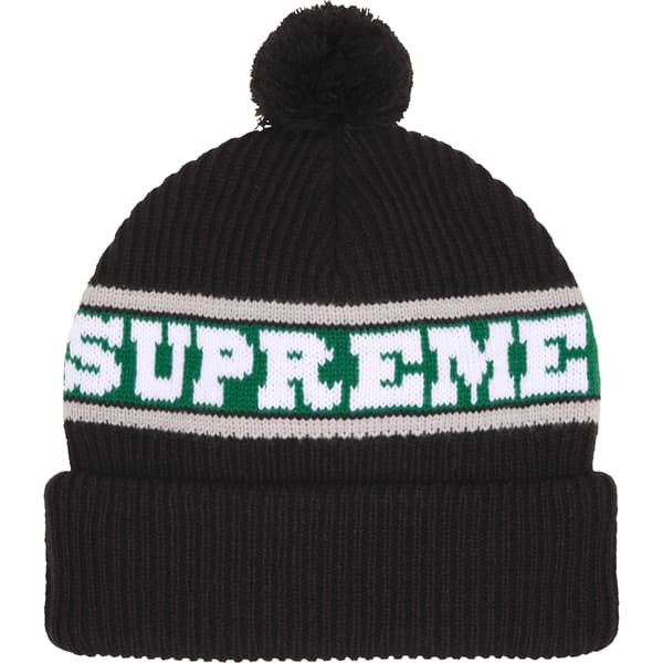 Supreme Big Stripe Beanie - Black (front)