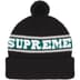 Supreme Big Stripe Beanie - Black (front)