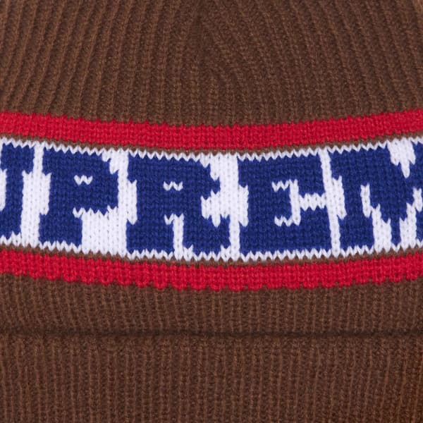 Supreme Big Stripe Beanie - Brown (front)