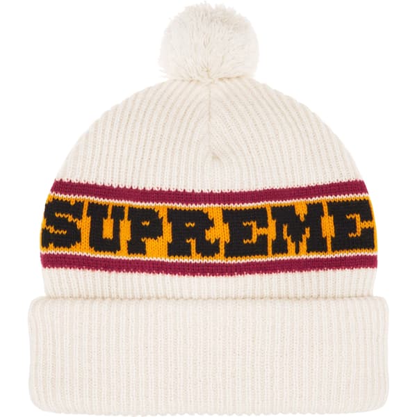 Supreme Big Stripe Beanie - Natural (front)