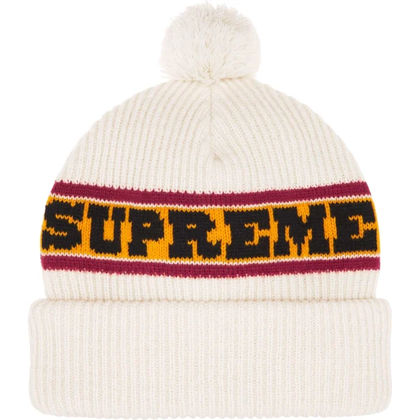 Supreme Big Stripe Beanie - Natural (front)