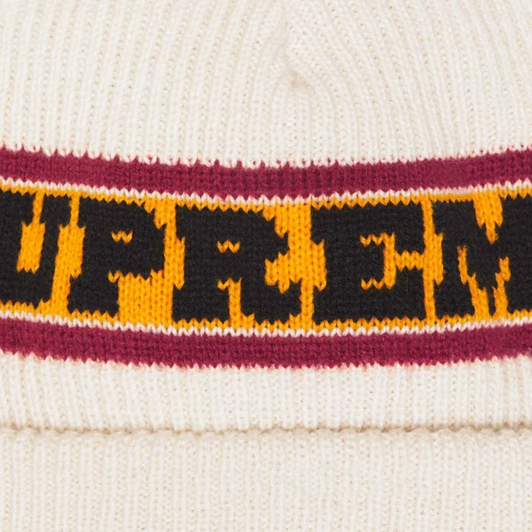 Supreme Big Stripe Beanie - Natural (front)